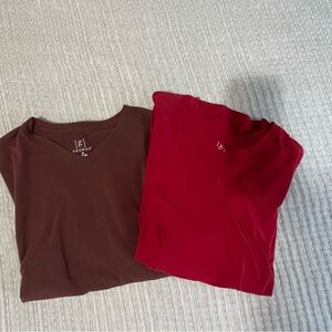 George Crew Neck Tees - Maroon & Deep Red Mens size Medium